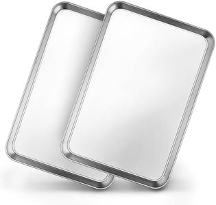 Baking Tray Set, 2 PCS Stainless Steel Oven Trays - Easy Cleaning Baking Sheets Pans Set, Large Rectangle Baking Trays for Cooking- 40 x 30 x 2.5 cm, Non Stick & Dishwasher Safe