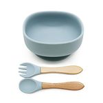 Vianz Food Grade Silicon Meal Set for Baby, BPA Free, Microwave Dishwasher Safe, Bowl with Suction, Spill Proof, Food Training, Useful Gift for Kids (Aqua, 3)