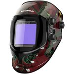 ARCCAPTAIN Welding Helmet Auto Darkening, 3.94"X3.66" Large Viewing Screen True Color Welding Hood with 4 Arc Sensor Solar Powered, Wide Shade 4-5/5-9/9-13 for ARC TIG MIG Welding Helmets for Men