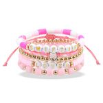 ZKSXOA 5 Pcs Inspired Bracelets Gifts For Friendship Bracelets For Women Teenager Girls Stacking Bracelets Colorful Summer Holidays