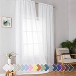 Simplebrand Sheer White Curtains 96