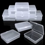 SENENQU 24 Pack Small Clear Plastic Storage Containers Box with Lid, Mini Rectangular Storage Box, Transparent Storage Case Organizer for Bead Pill Candy Craft Jewellery – 4.5 x 3.3 x 1.1 inch