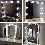 Vanity Mirror Lights Kits Hollywood Style LED Makeup Lights with 10 Dimmable Bulbs for Makeup Dressing Table with 5-Level Adjustable Brightness Touch Dimmer