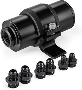 EVIL ENERGY Inline Fuel Filter 10 Micron with 6AN 8AN 10AN Adapter&Bracket Clamp 50MM Universal