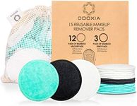 Reusable Makeup Remover Pads | Eco Friendly & Zero Waste Cotton Rounds | Beauty Products | 15 Natural & Organic Face Pads with Laundry Bag | Soft for All Skin Types | Bamboo Wipes for Facial Cleansing