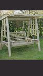 Parcel in the Attic - Avilés 2 Seat Wooden Garden Swing Chair with Canopy - Hammock Bench Furniture Lounger - 10 year warranty against Rot