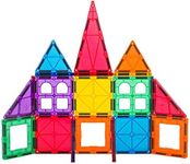 Playmags Magnetic Tile Set, 38-Piece Strongest Magnets Building Blocks for Kids, Creativity and Educational Building Toys for Children, STEM Approved