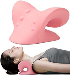 RESTCLOUD Neck and Shoulder Relaxer, Cervical Traction Device for TMJ Pain Relief and Cervical Spine Alignment, Chiropractic Pillow, Neck Stretcher(Pink)