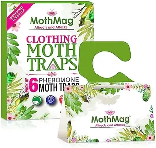 MothMag Moth Traps for Clothes, Closets, Fabrics, and Carpets, Clothing Moth Traps, Clothes Moth Traps, Closet Moth Traps, Moth Pheromone Traps, Extra-Strength Adhesive Glue Clothes Moth Trap, 6 Pack