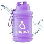 MANGO 2.2L Water Bottle With Straw and Time markings - BPA Free Xl Jug - Extra Large Durable Sports Bottles With Flip Cap - Ideal For Gym and Bodybuilding - Large Sports Reusable Water Bottle (Lilac)