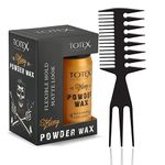 Totex Hair Styling Texturising Matte Powder Wax 20g & Wide Tooth No2 Black Hair Styling Comb