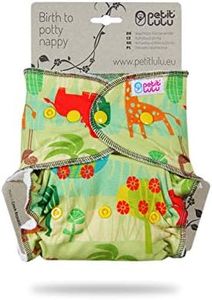 Petit Lulu pannolino di stoffa maxi-night noce in bambù | Snaps | Riutilizzabile e lavabile | Pannolino di stoffa | Mutandina di stoffa | Prodotto in Europa (Savanna)