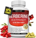 Toplux Berberine Supplement 1800mg Berberine HCl - Premium Berberine Extract to Support Overall Health, Ultra High Potency Berberine Plus for Men Women, 90 Capsules