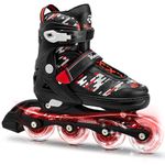 Kuxuan Skates Adjustable Inline Skates for Kids and Teens, Boys Girls Women Beginner Fun Illuminating Skates