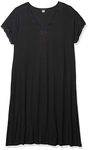 Natori Women's Zen Floral Covered Nightgown, Black, XX-Large