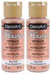 2-Pack - DecoArt Dazzling Metallics Acrylic Colors - Rose Gold, 2-Ounces Each