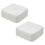 PVC 4x4 inches Junction Box (Pack of 2) Square & Weather-Resistant | for CCTV Camera | Mounting Junction Box