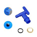 TOPWAYS Water Butt Tap, 3/4"BSP Plastic Snap Fit Hosepipe Rain Barrel Tap Water Butts for IBC Tank Rain Water Collection Barrel Garden Water Connectors with Brass nut (Blue Tap)