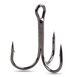 Fishing Treble Hooks High Carbon Steel Hooks Strong Sharp Round Bend Triple Fish Hooks for Freshwater Saltwater Fishing Size 2 4 6 8 10 12(6#-60PCS)