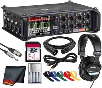 Zoom F8n Pro Professional Multitrack Recorder with 32-Bit Float, 8 XLR/TRS Inputs, Dual SD Slots & USB Audio Interface Bundle