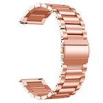 ACM Watch Strap Stainless Steel Metal 20mm Compatible with Motorola Moto 360 2nd Generation 42mm Smartwatch Belt Luxury Band Rose Gold