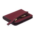 GAEKEAO Women's Wallet RFID Blocking Leather Compact Bi-fold Wallet for Woman Zipper Coin Pocket Small Ladies Purse with ID Window