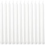 Dripless Taper Candles - Unscented White Candles Bulk - Candle Sticks Long Burning 7.5-8 Hours - for Candlesticks, Dinner Table, Vigil, Advent, Christmas, Thanksgiving, Kwanzaa - 12 Pack,10 Inch Tall