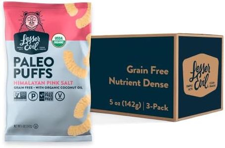 LesserEvil Himalayan Pink Salt Organic Paleo Puffs, Grain Free, Vegan, Minimally Processed, No Vegetable Oil, 5 Oz, Pack of 3