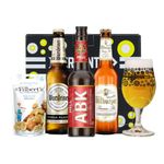 German Breweries Craft Beer Case Gift Set With Glass (Bitburger, Warsteiner & ABK Hells) - Beer Gifts for Men and Women, Mens Gift Set, Food Gifts, Birthday Hampers for Men and Women.