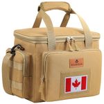 Tactical Large Lunch Box for Men, Heavy Duty Insulated Lunch Bag, Leakproof Lunch Cooler Bag with Shoulder Strap Lunch Pail for Work Shifts Camping Outdoor Day Trip (12L,Brown), HSHRISH