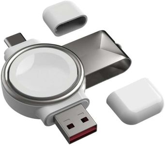 Crown Tech Watch Charger Portable Wireless Charger Compatible with Apple Watch 7/6/5/4/3/2/1/Series, Two Port USB C and USB A Portable Magnetic Charger