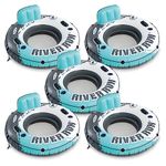 Intex River Run 1 53" Inflatable Floating Tube Lake Pool Ocean Raft (5 Pack)
