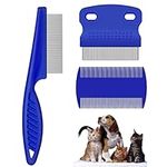 3 Pcs Pet Flea Combs, Fine Teeth Pet Comb Grooming Set for Cat Dog Flea Lice, Float Hair and Tear Stain Remover Combs Fine Tooth Grooming Tool