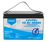 LiFePO4 Battery 12V 100Ah Lithium leisure battery, Lithium Iron Phosphate Battery instead of car AGM battery or deep cycle battery, for RV, Boat, Marine, Solar System,mobility scooter battery