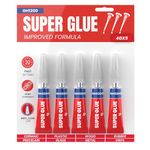 GH1200 4g x 5 Super Glue All Purpose with Anticlog Cap. Fast,Thick & Strong Adhesive Cyanoacrylate Glue, Superglue for Plastics, DIY Craft, Ceramics, Leather, Metal