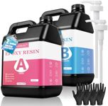 KISREL Epoxy Resin 2Gallon - Crystal Clear Epoxy Resin Kit - No Yellowing No Bubble Art Resin Casting Resin for Art Crafts, Jewelry Making, Wood & Resin Molds(1 Gallon x 2)