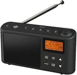 DAB Radio Portable, DAB Plus/DAB Radio, FM Radio, Small Radio, Portable Radios Mains and Battery, USB Charging for 15 Hours Playback, Large LCD Display (Spectrum by iBox)