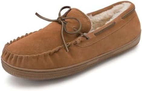 DREAM PAIRS Men's Moccasin Slippers Fuzzy Plush House Shoes Indoor Outdoor Fleece Lining Loafers,Size 10,TAN,FUR-LOAFER-01