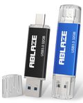 ABLAZE Type C USB Stick 32GB, Dual USB 3.0+ USB C Flash Drive for iPhone 15, Android Smartphone, Computers, Tablets, Mac,iPad,PC (2 Pack)