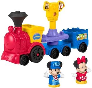 ​Fisher-Price Little People Toddler Toy Disney Jr Mickey & Minnie Musical Train with 2 Figures for Pretend Play Kids Ages 18+ Months