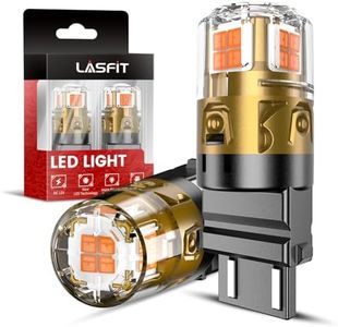 LASFIT 3157 LED Turn Signal Bulbs, Upgraded Super Bright Amber Yellow 3156 3057 4157 4057 LED, Replacement Bulbs with Projector for Rear Blinker Side Marker Lights (Need Resistor), 2pcs