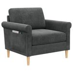 Vesgantti Fabric Accent chair, Upholstered Armchair with Bilateral Pocket Storage and Removable Cushions, Occasional Chair for Living Room Bedroom and Office, Tool-free Assembly, 80W*75D*86Hcm