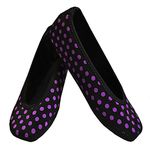 NuFoot Ballet Flats Women's Shoes Best Foldable & Flexible Flats Slipper Socks Travel Slippers & Exercise Shoes Dance Shoes Yoga Socks House Shoes Indoor Slippers Black with Purple Polka Dots Small