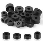 Prasacco 20 Pcs Round Rubber Spacer, 4 Sizes Anti Vibration Thick Rubber Washers Multi Purpose Thick Rubber Grommets Black Rubber Washers Kit for Home Car Accessories