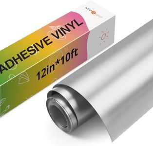 HTVRONT Silver Metallic Vinyl - 12" x 10FT Matte Silver Vinyl Compatible with Cricut Cutting Machine - Easy to Weed & Transfer
