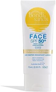 Bondi Sands Fragrance Free Face Sunscreen Lotion SPF 50+ | Gentle Formula Moisturises + Provides Broad-Spectrum Protection, Enriched with Aloe Vera and Vitamin E, Cruelty Free | 75 mL/2.53 Oz