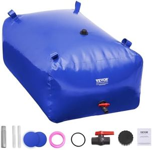 VEVOR 400L/105.7Gallon Water Storage Bladder, RV Water Tank, 1000D Blue PVC Collapsible Water Storage Containers, Large Capacity Soft Water Bag, Portable Water Bladder, Fire Prevention, Camping