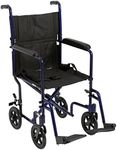 Drive Medical Aluminum Transport Chair, 19", Blue