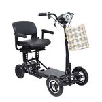 COMFYGO MS-3000 SUPER MAX | Foldable Mobility Scooters, Super Seat, Folding Electric Scooter for Adults, Long Range Foldable Mobility Scooter for Seniors, 4 Wheel Motorized Travel Scooter (Black, 40+ Kilometres)