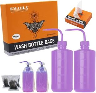 Miuxia Wash Bottle Bags Kit - 250Pcs Safety Wash Bottle Covers 2Pcs 500ml Tattoo Squeeze Bottle 300Pcs Rubber Bands Purple Wash Bottles Scale Labels Watering Tools for Medical Label Tattoo Supplies